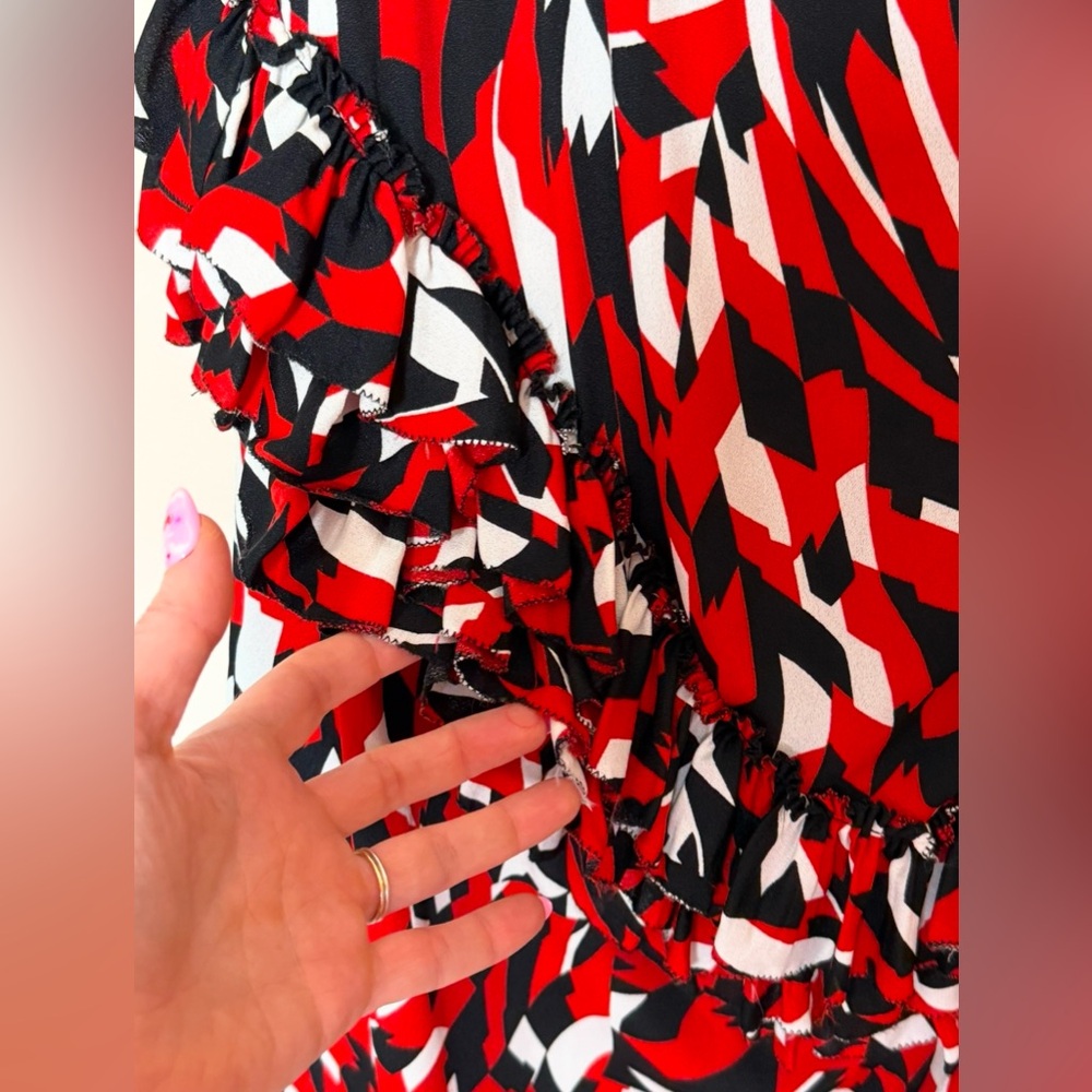 Marni - Stylish Red and Black Patterned Midi Skirt - Italian size 42, US 12 - Picture 13 of 13